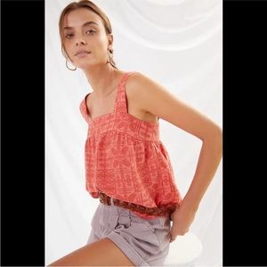 EUC Anthropologie Patterned Babydoll Tank Top